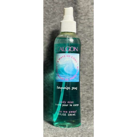 Calgon After Bath A Wave of Cool Turquoise Seas Body Mist 8oz- No Cap-See Bottle - Picture 1 of 4